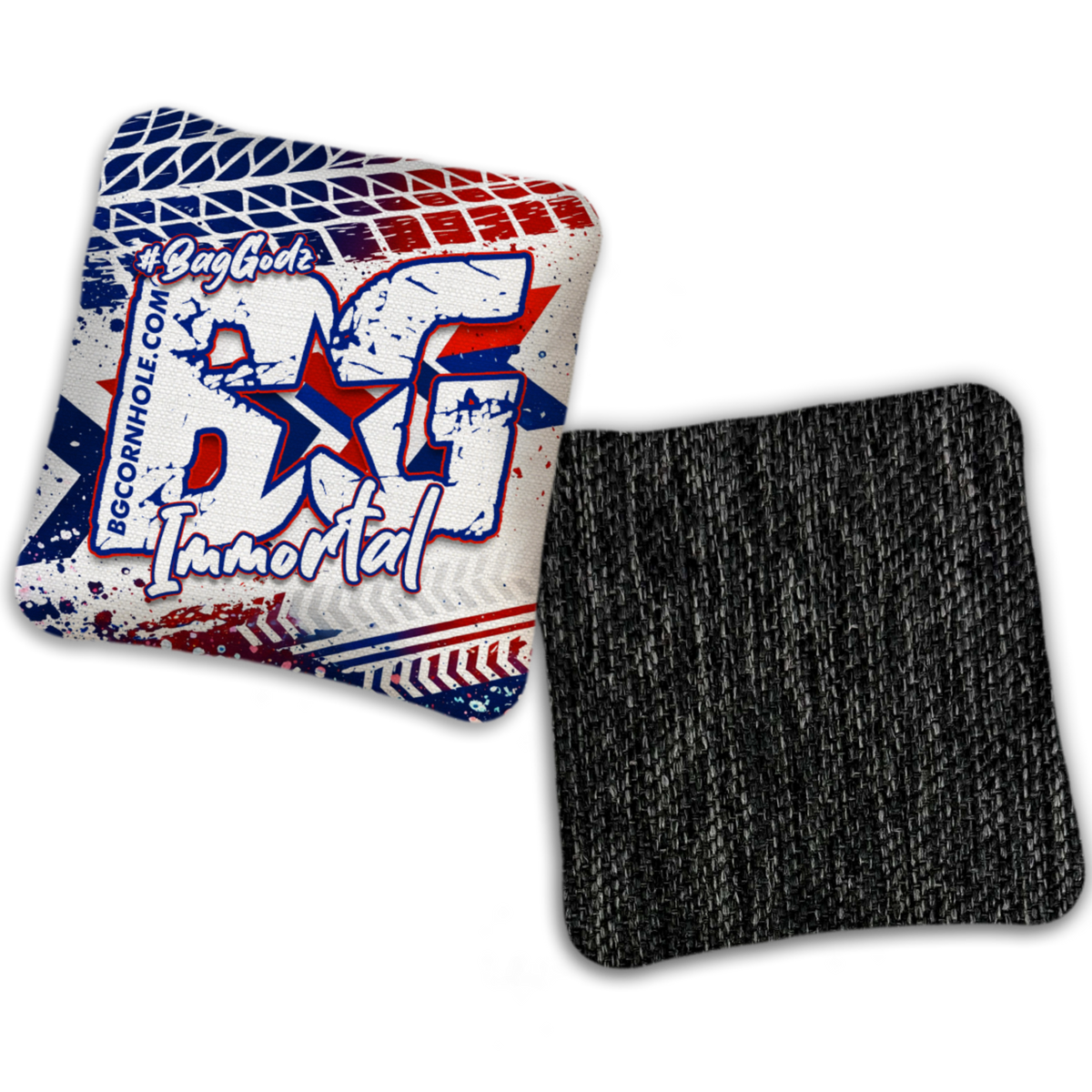 UNSTAMPED - BG Multiple Bag Models "GRUNGE TRACKS" - Cornhole Bags - SET OF 4 BAGS