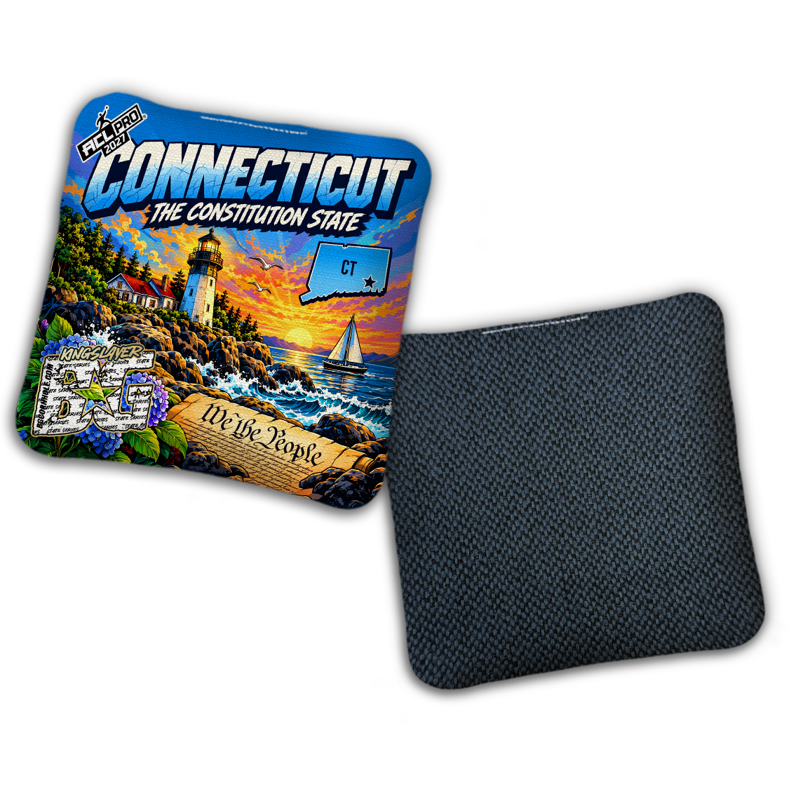 2027 BG Multiple Bag Models "Connectict Constitution State" - ACL Pro Stamped Cornhole Bags