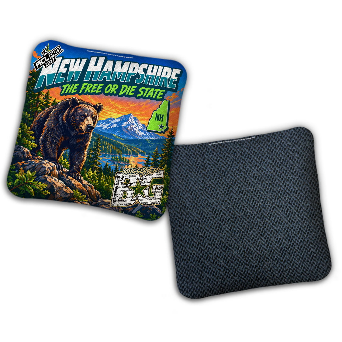 2027 BG Multiple Bag Models "New Hampshire Live Free or Die" - ACL Pro Stamped Cornhole Bags