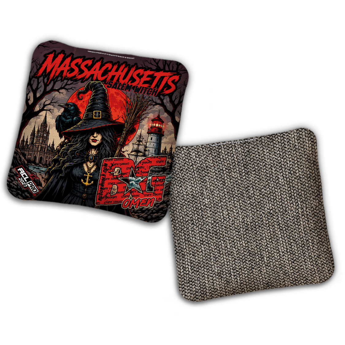 2027 BG Multiple Bag Models "Massachusetts Salem Witch" - ACL Pro Stamped Cornhole Bags - SET OF 4 BAGS