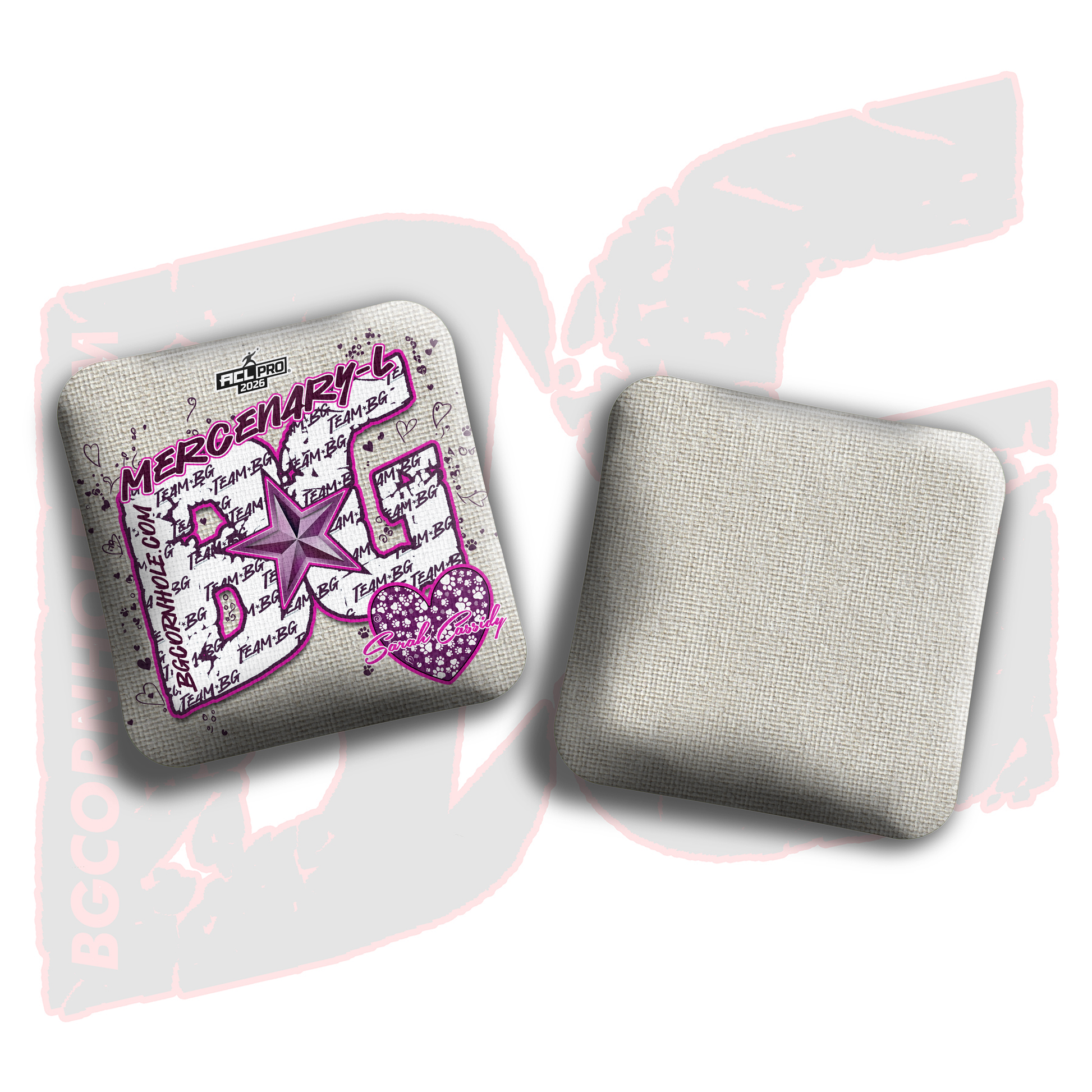 2026 BG Multiple Bag Models  - "Sarah Cassidy” - ACL Pro Stamped Cornhole Bags - SET OF 4 BAGS