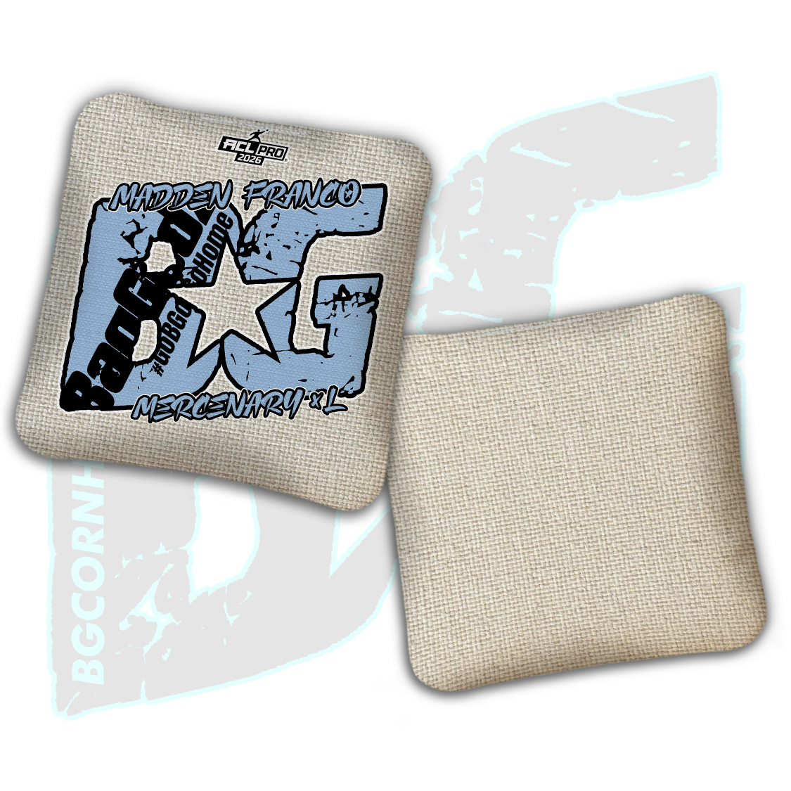 2026 BG Multiple Bag Models  - "Madden Franco” - ACL Pro Stamped Cornhole Bags - SET OF 4 BAGS