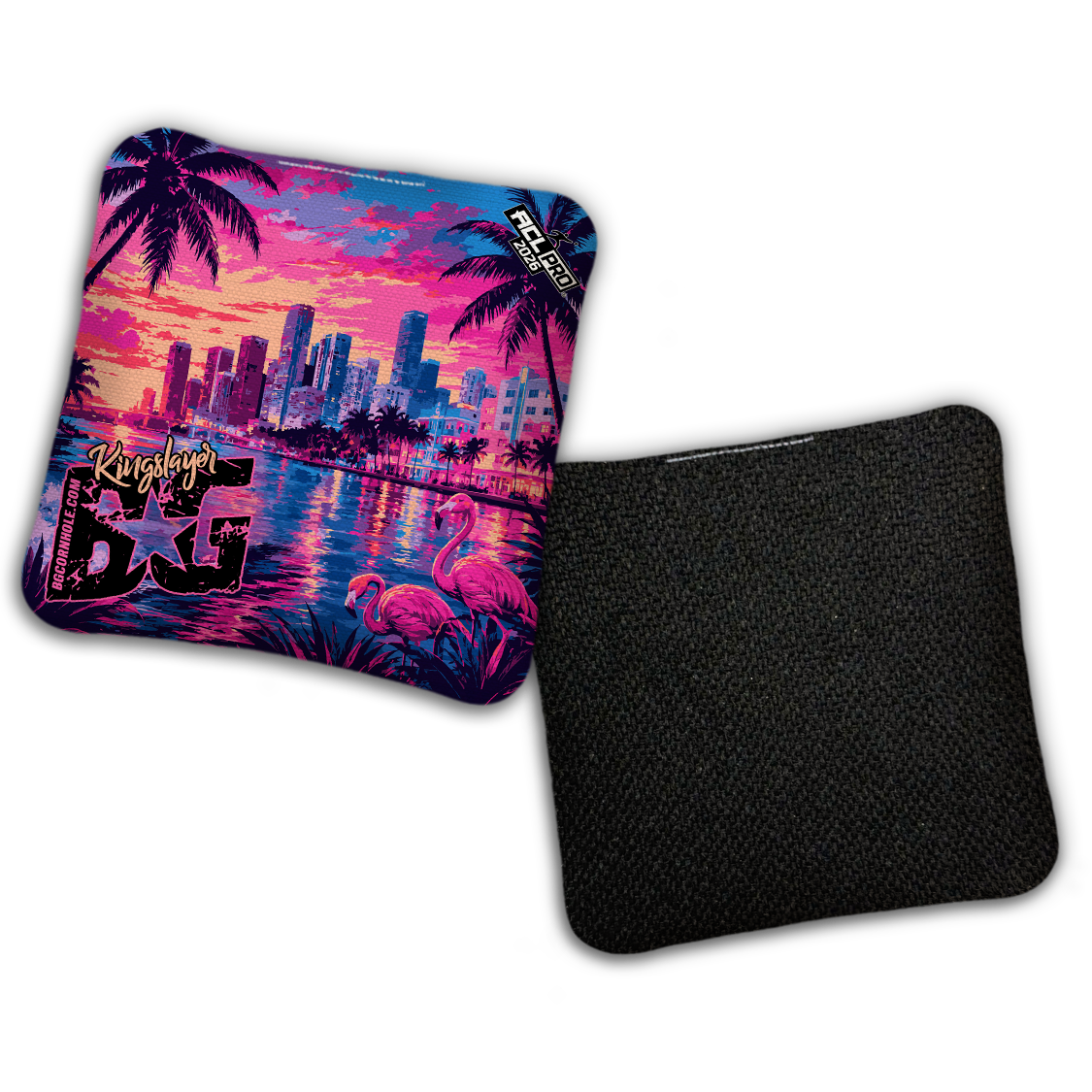 2026 BG Multiple Bag Models "Miami Vibes" - ACL Pro Stamped Cornhole Bags - SET OF 4 BAGS