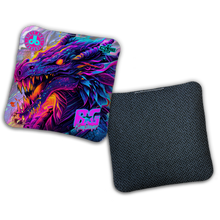 Load image into Gallery viewer, 2026 BG Multiple Bag Models - "DB Neon Dragon” Dirty Bags Collab - ACL Pro Stamped Cornhole Bags - SET OF 4 BAGS