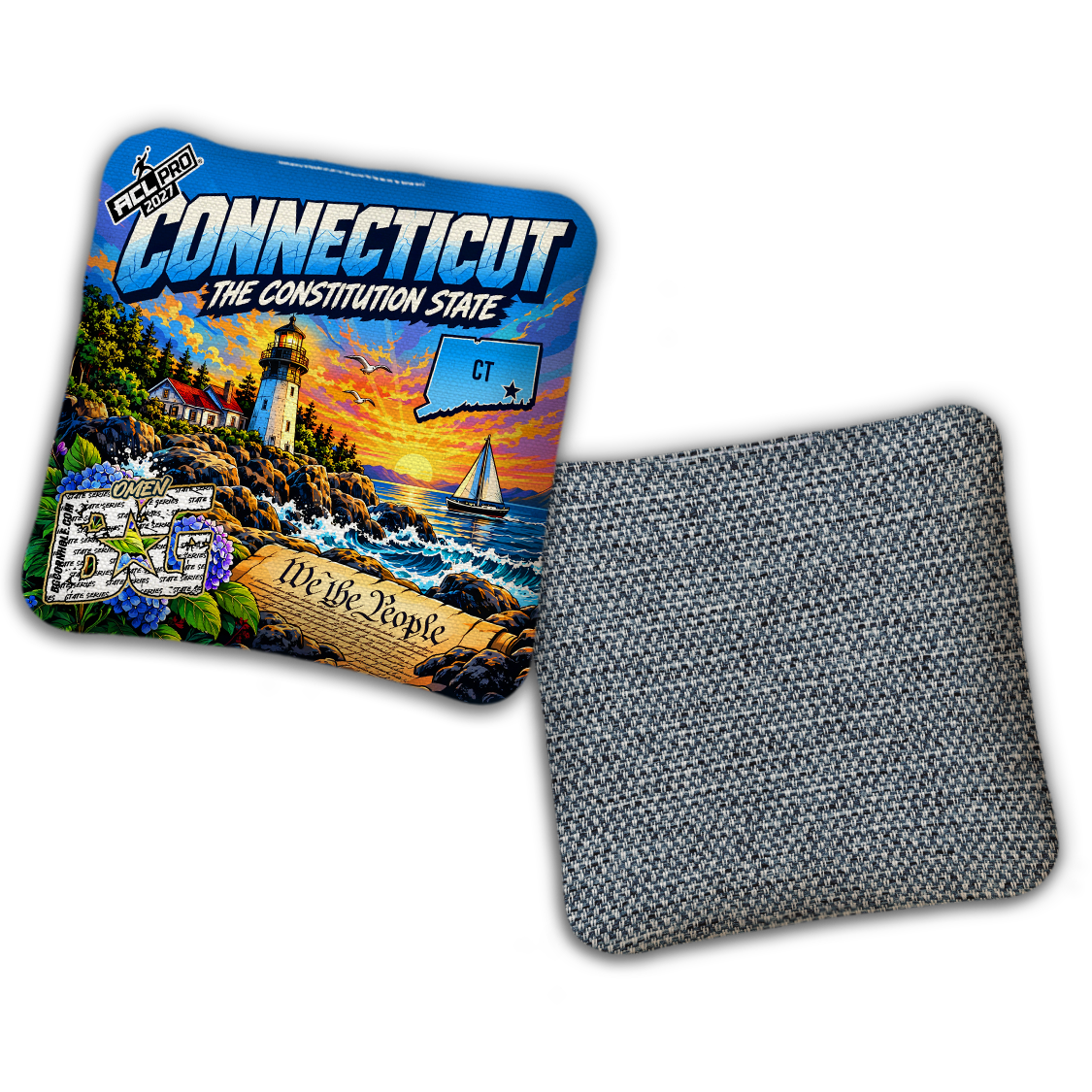 2027 BG Multiple Bag Models "Connectict Constitution State" - ACL Pro Stamped Cornhole Bags
