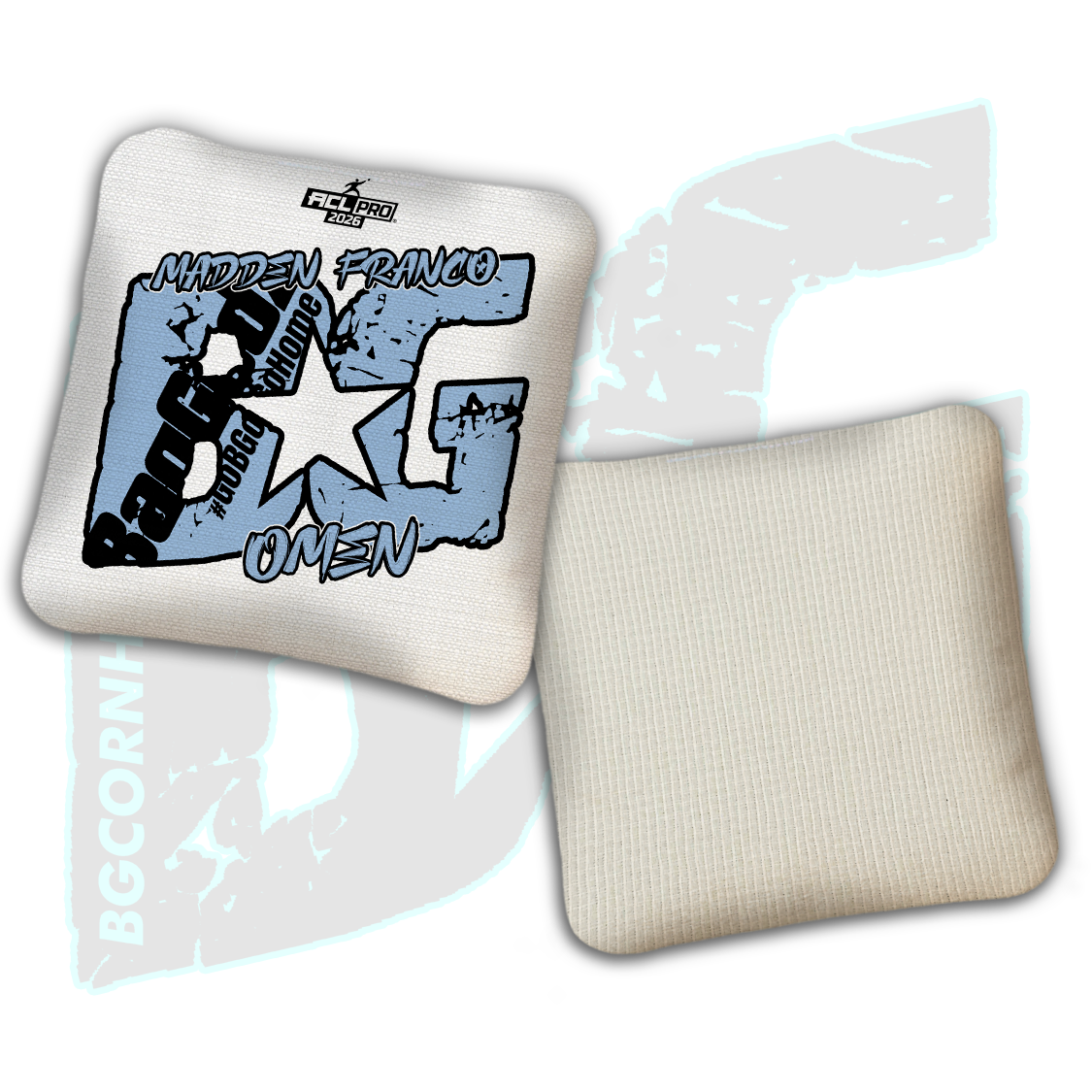 2026 BG Multiple Bag Models  - "Madden Franco” - ACL Pro Stamped Cornhole Bags - SET OF 4 BAGS