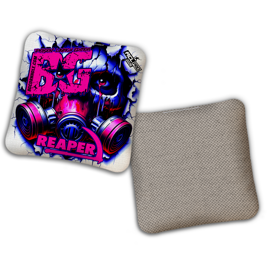 2026 BG Reaper "White Poison - Launch Edition" - ACL Pro Stamped Cornhole Bags - SET OF 4 BAGS