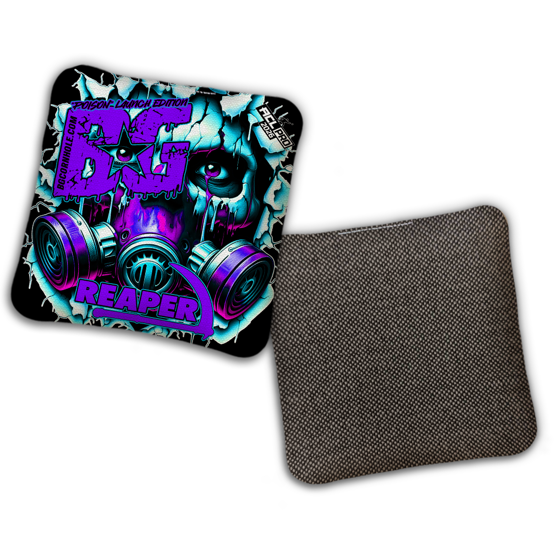 2026 BG Reaper "Black Poison - Launch Edition" - ACL Pro Stamped Cornhole Bags - SET OF 4 BAGS