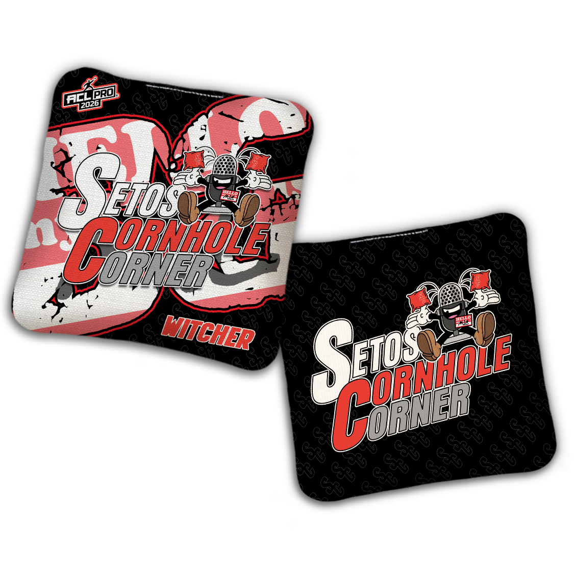 2026 BG Multiple Bag Models - "Setos Cornhole Corner” Collab - ACL Pro Stamped Cornhole Bags - SET OF 4 BAGS