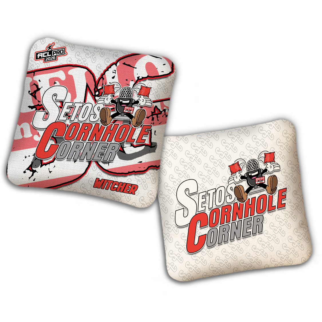 2026 BG Multiple Bag Models - "Setos Cornhole Corner” Collab - ACL Pro Stamped Cornhole Bags - SET OF 4 BAGS