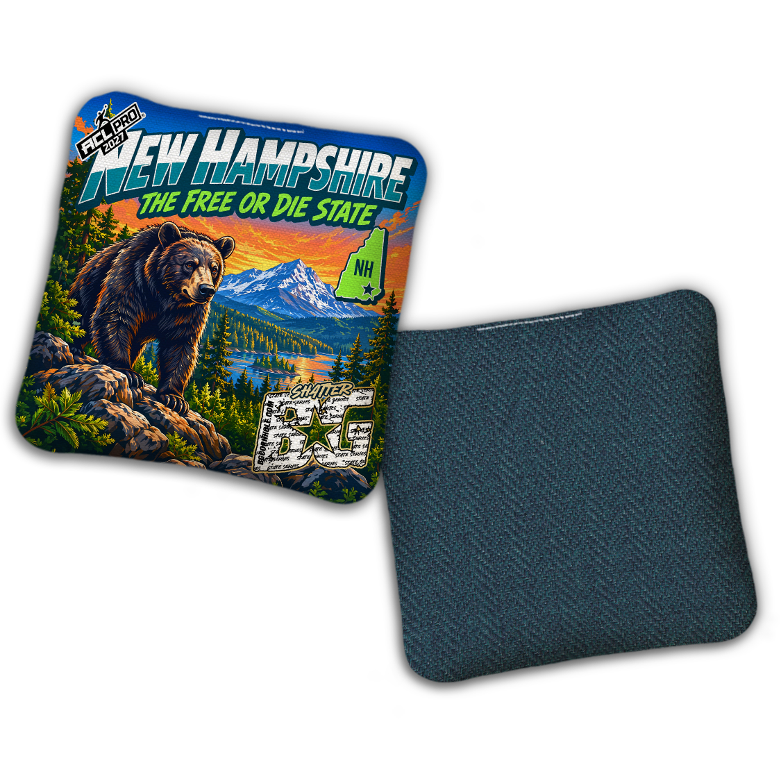 2027 BG Multiple Bag Models "New Hampshire Live Free or Die" - ACL Pro Stamped Cornhole Bags