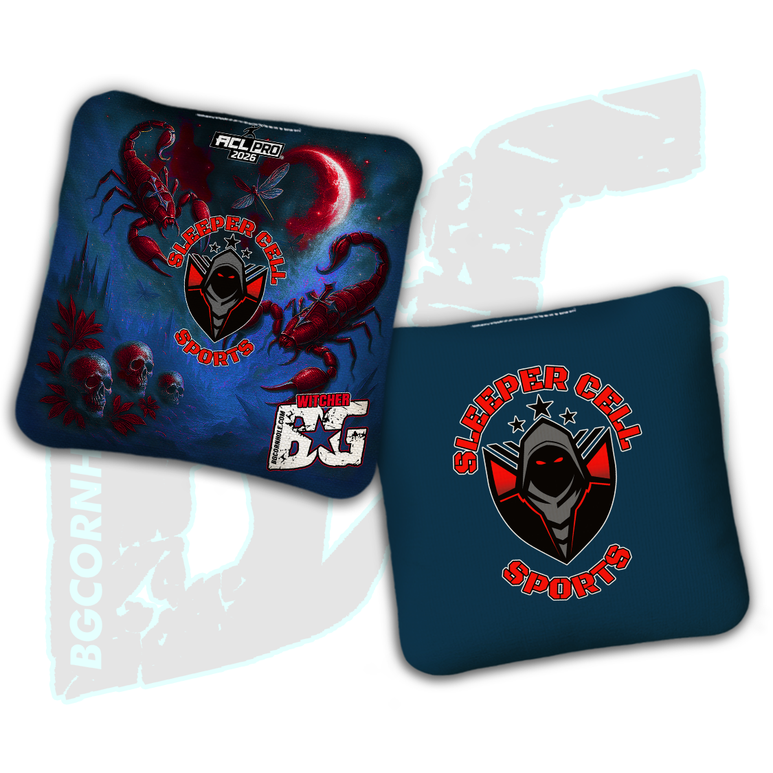 2026 BG Multiple Bag Models "Sleeper Cell Sports” Collab - ACL Pro Stamped Cornhole Bags - SET OF 4 BAGS