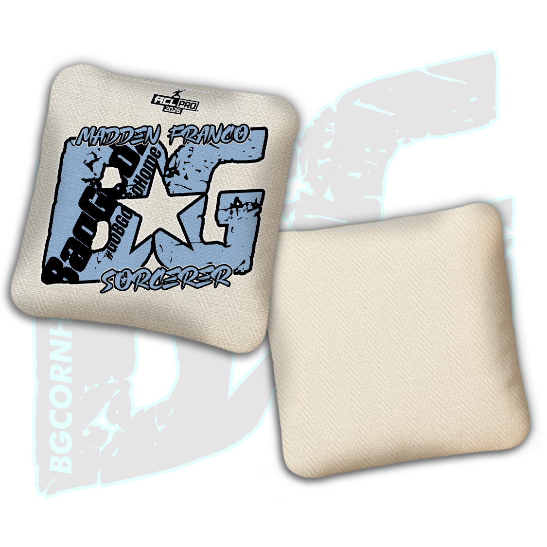 2026 BG Multiple Bag Models  - "Madden Franco” - ACL Pro Stamped Cornhole Bags - SET OF 4 BAGS