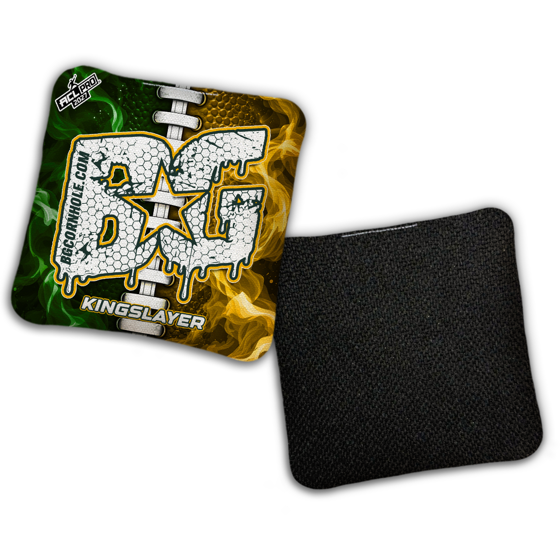 2027 BG Multiple Bag Models "Green Bay Split Lace" - ACL Pro Stamped Cornhole Bags
