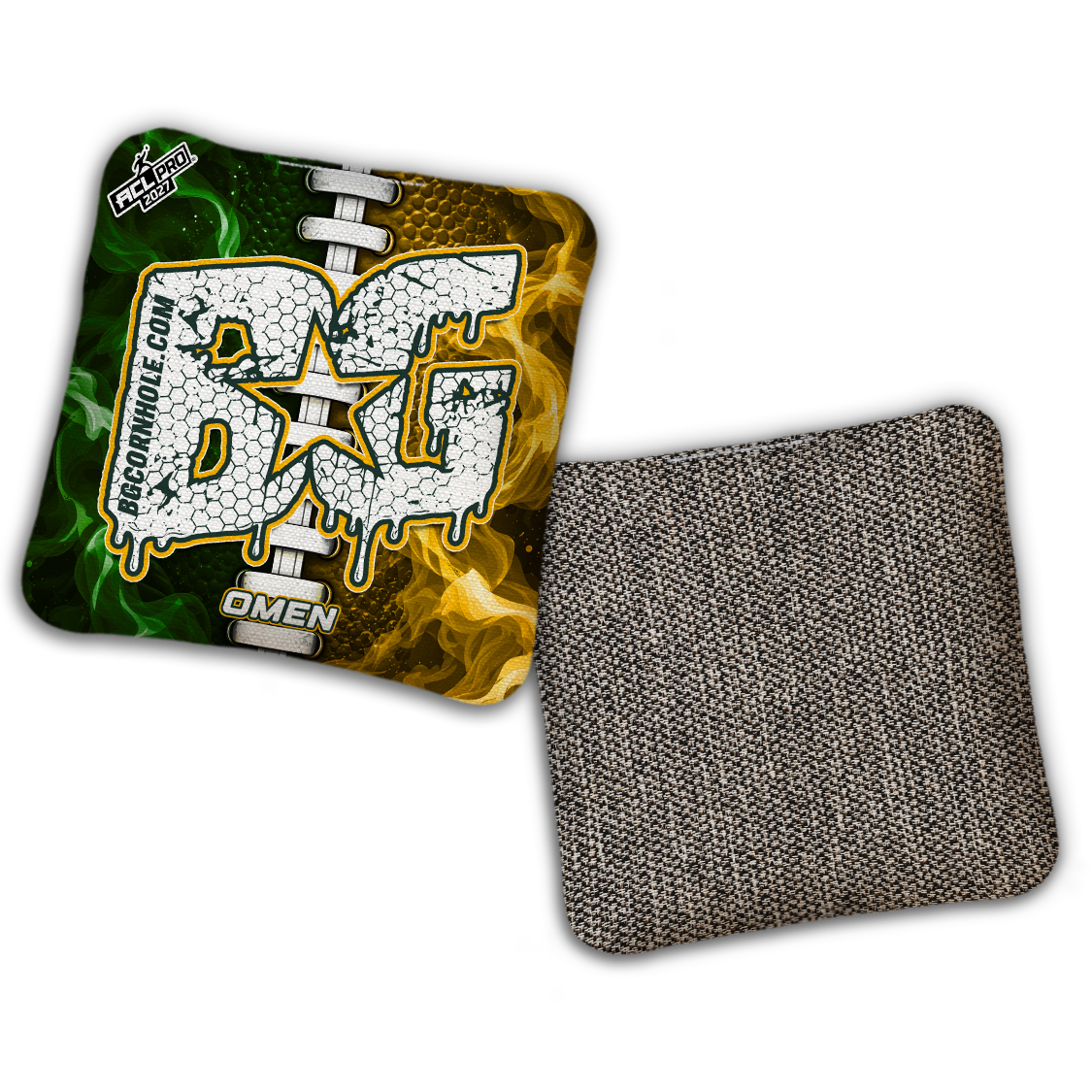 2027 BG Multiple Bag Models "Green Bay Split Lace" - ACL Pro Stamped Cornhole Bags