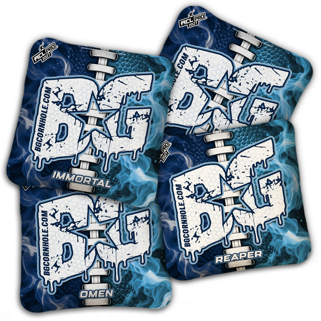 2027 ACL - BG Multiple Bag Models "North Carolina Split Lace" - Pro Stamped Cornhole Bags - SET OF 4 BAGS