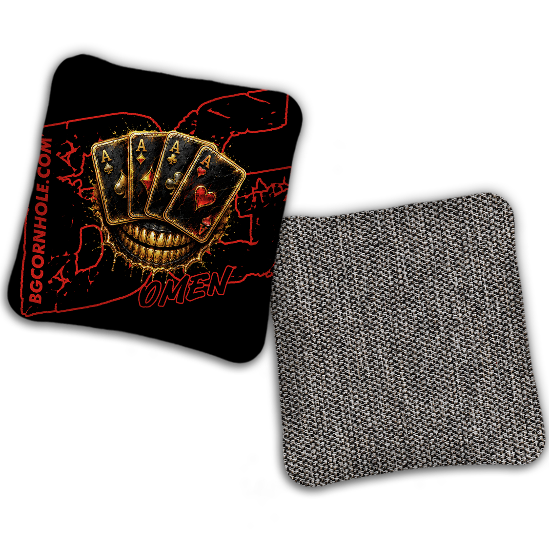 UNSTAMPED BG Multiple Bag Models "DEAD MANS HAND " - Cornhole Bags - SET OF 4 BAGS