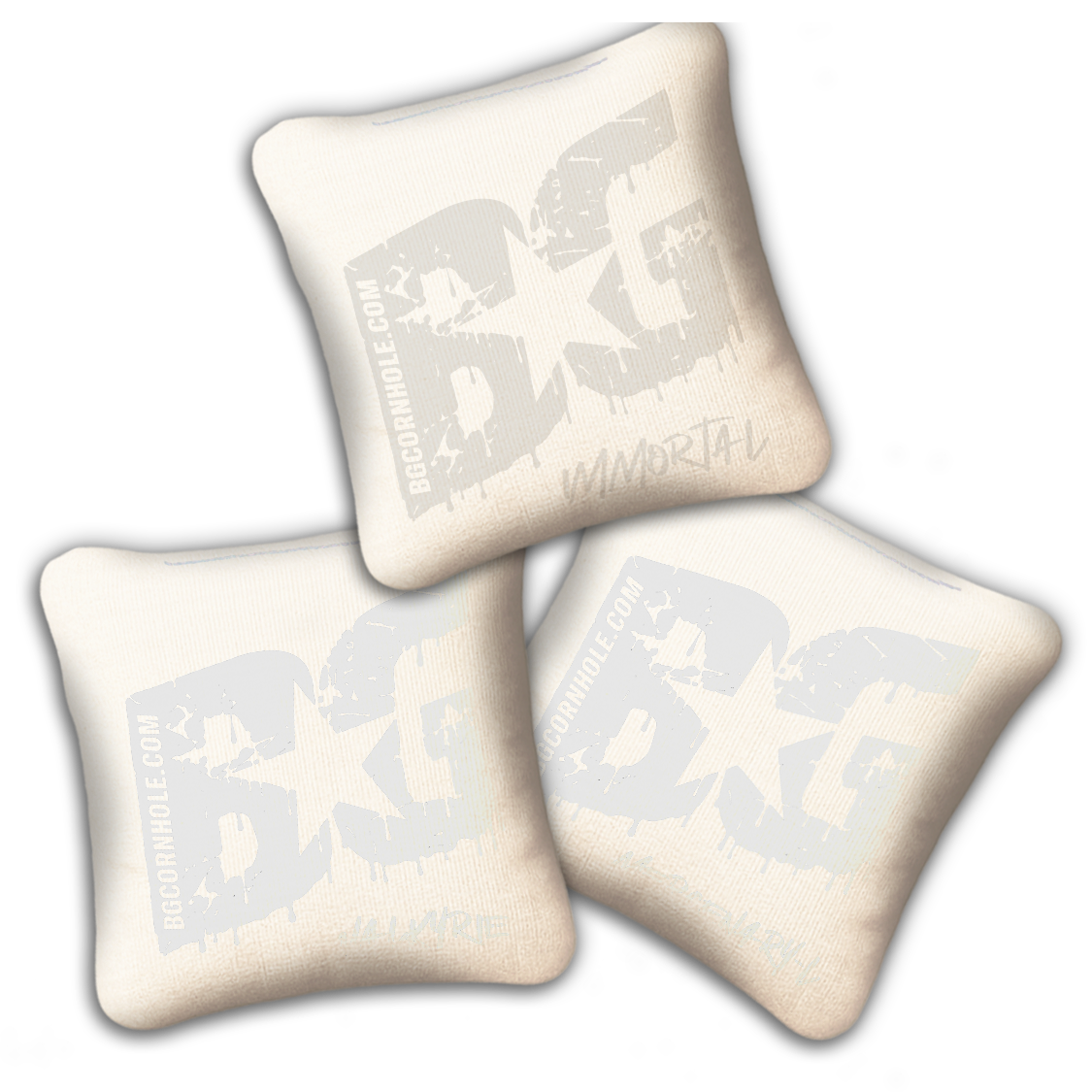 UNSTAMPED BG Multiple Bag Models "Whiteout" - Cornhole Bags - SET OF 4 BAGS