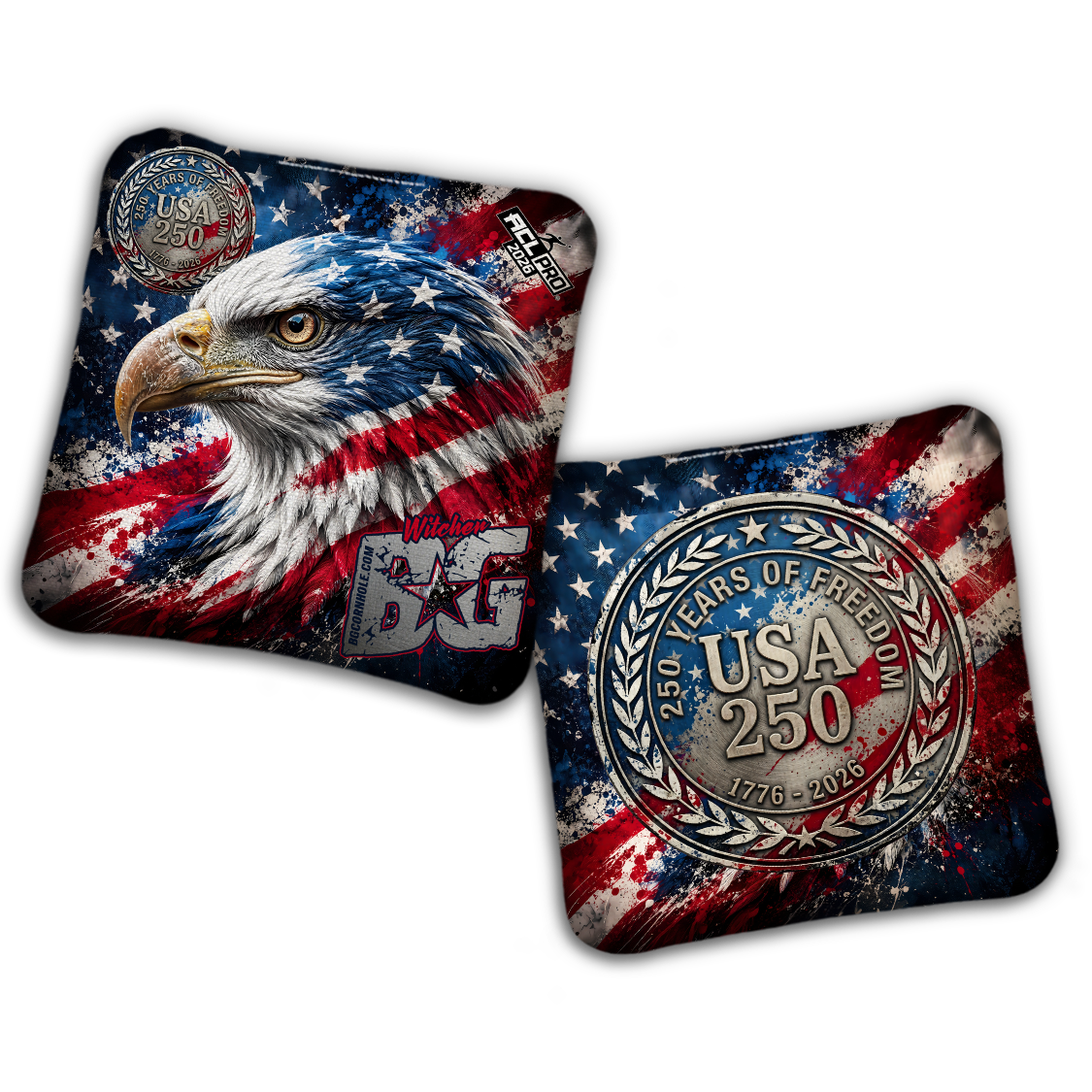 2026 BG "USA 250 FLAG" - ACL Pro Stamped Cornhole Bags - SET OF 4 BAGS