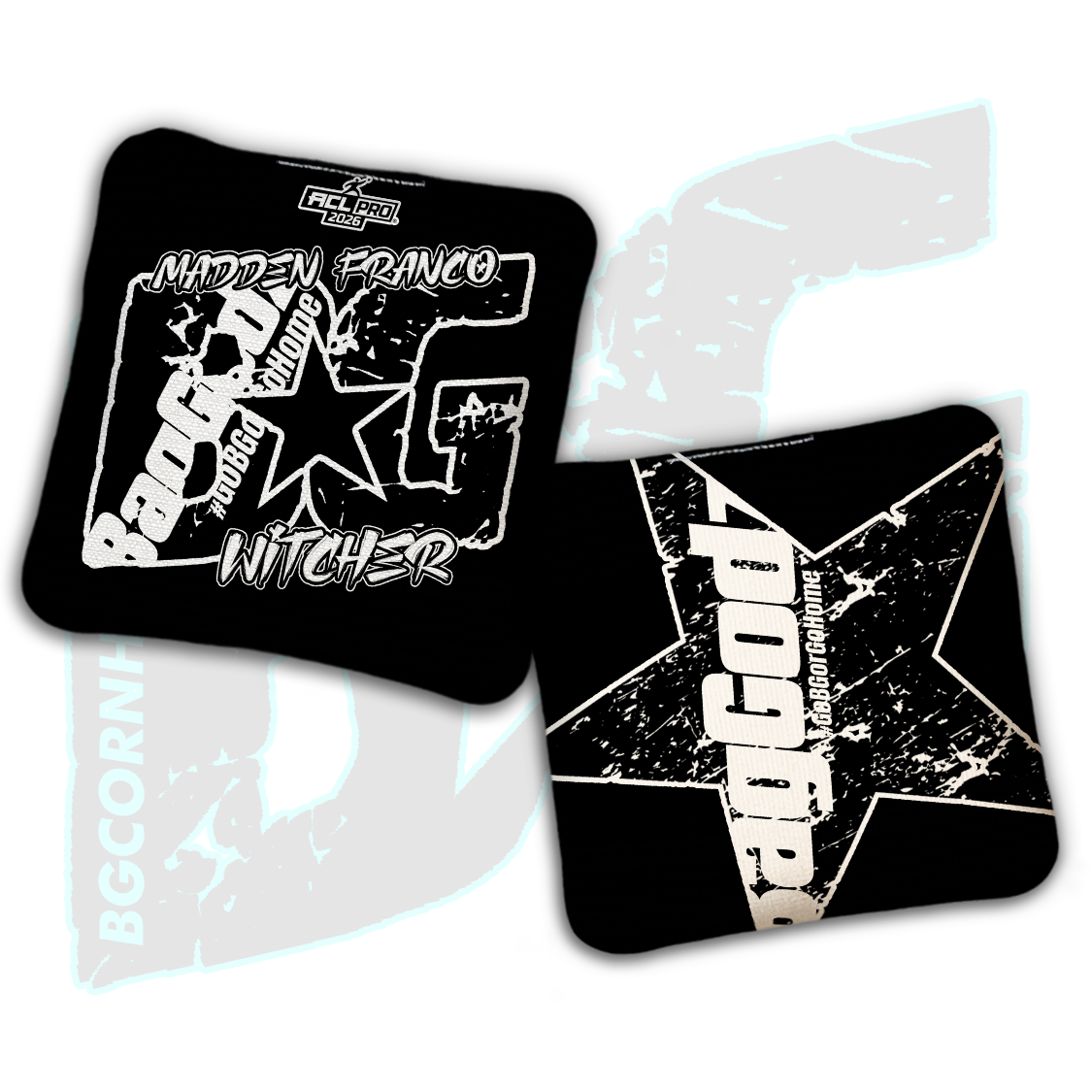 2026 BG Multiple Bag Models  - "Madden Franco” - ACL Pro Stamped Cornhole Bags - SET OF 4 BAGS
