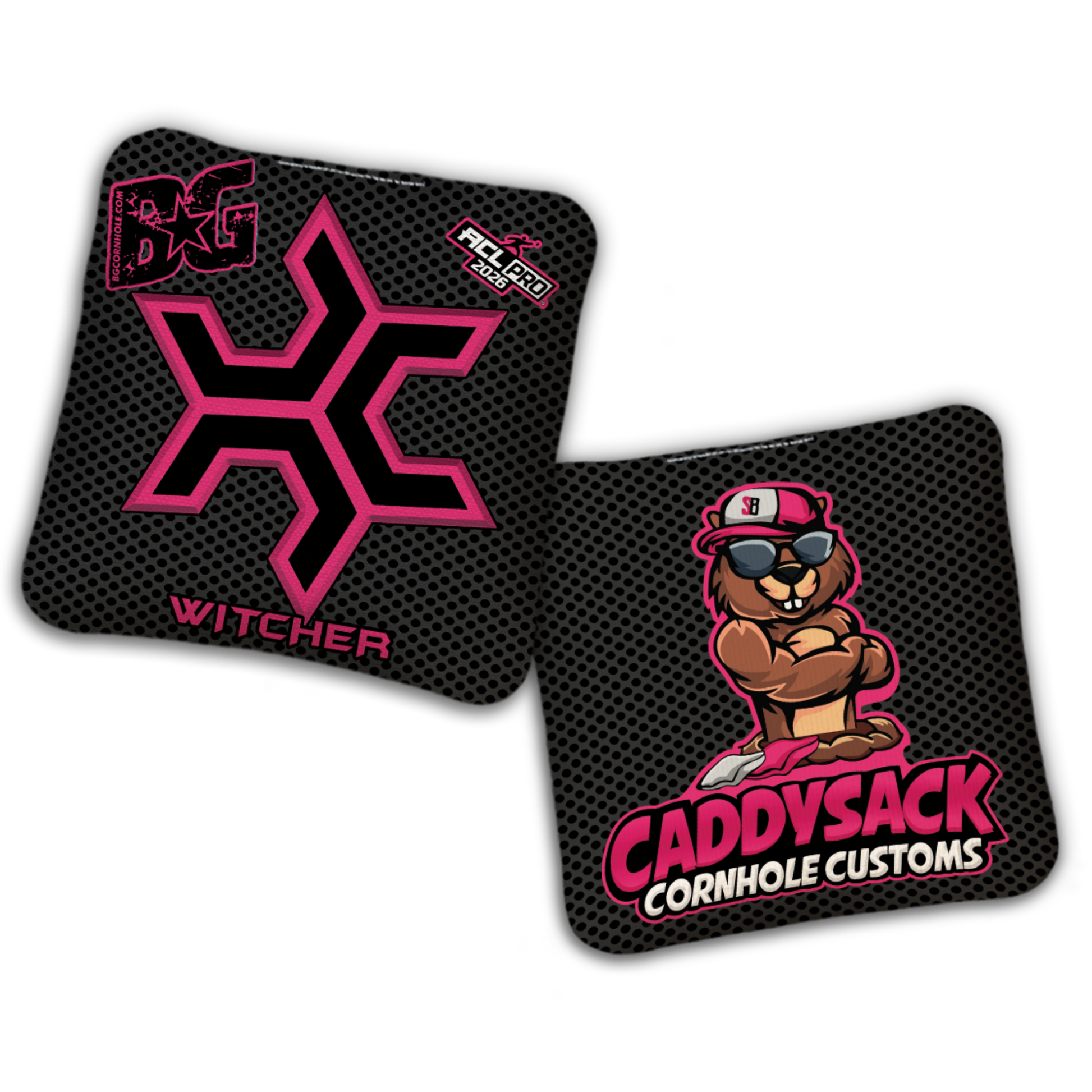2027 Multiple Bag Models  "CaddySack Carbon Fiber” Collab - ACL Pro Stamped Cornhole Bags - SET OF 4 BAGS