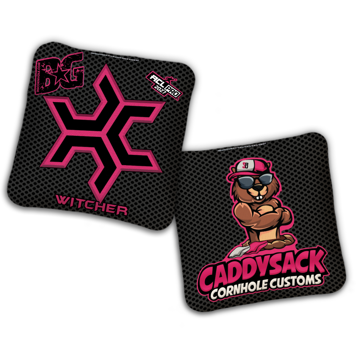 2027 Multiple Bag Models  "CaddySack Carbon Fiber” Collab - ACL Pro Stamped Cornhole Bags - SET OF 4 BAGS