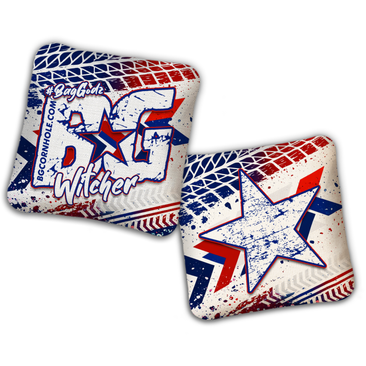 UNSTAMPED - BG Multiple Bag Models "GRUNGE TRACKS" - Cornhole Bags - SET OF 4 BAGS