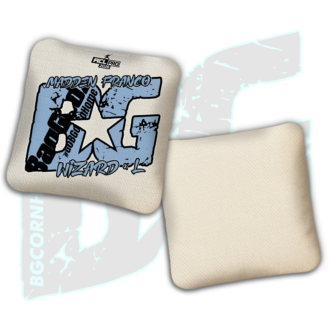 2026 BG Multiple Bag Models  - "Madden Franco” - ACL Pro Stamped Cornhole Bags - SET OF 4 BAGS