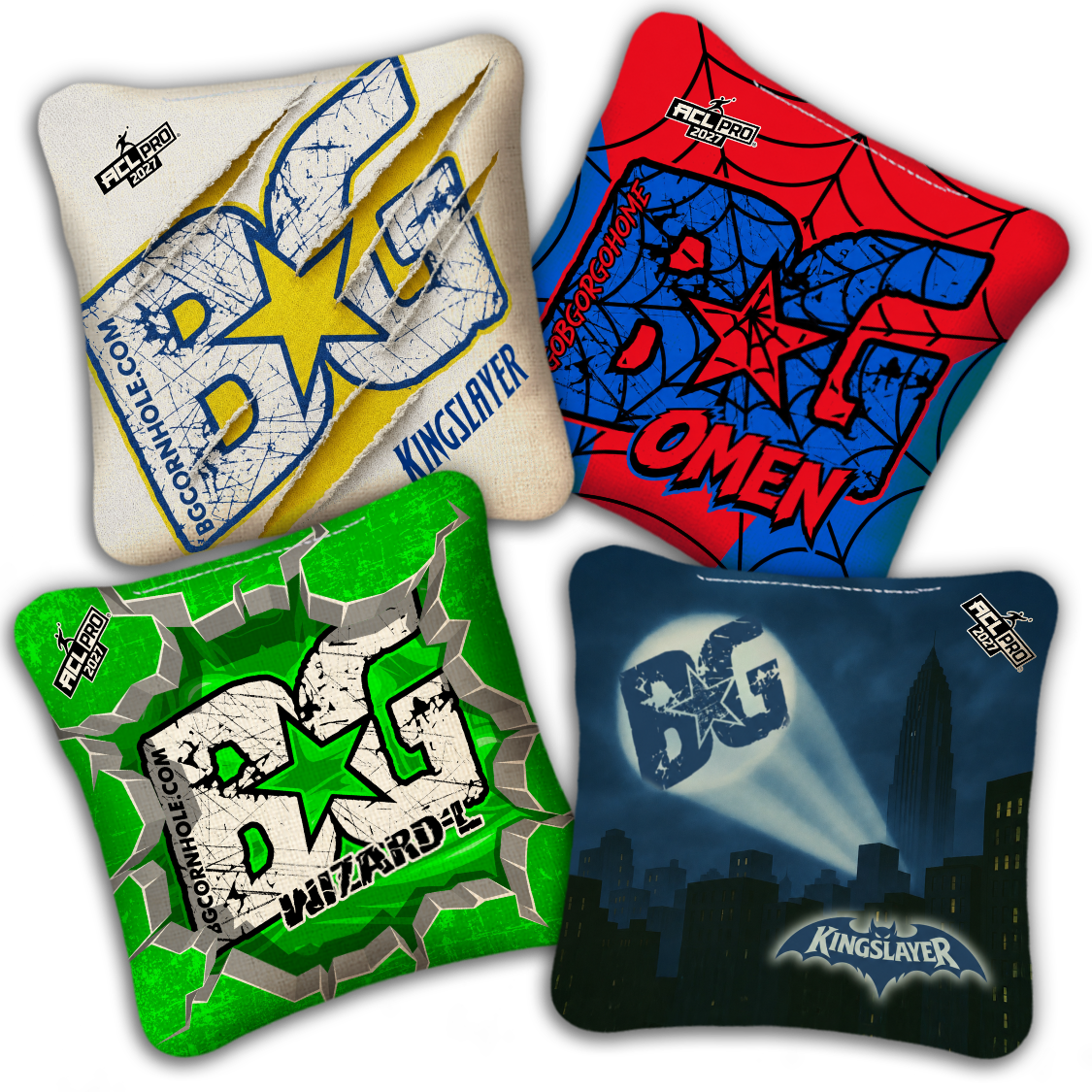 2027 ACL - BG Multiple Bag Models "Triple Crown Heros” Collab - ACL Pro Stamped Cornhole Bags - SET OF 4 BAGS