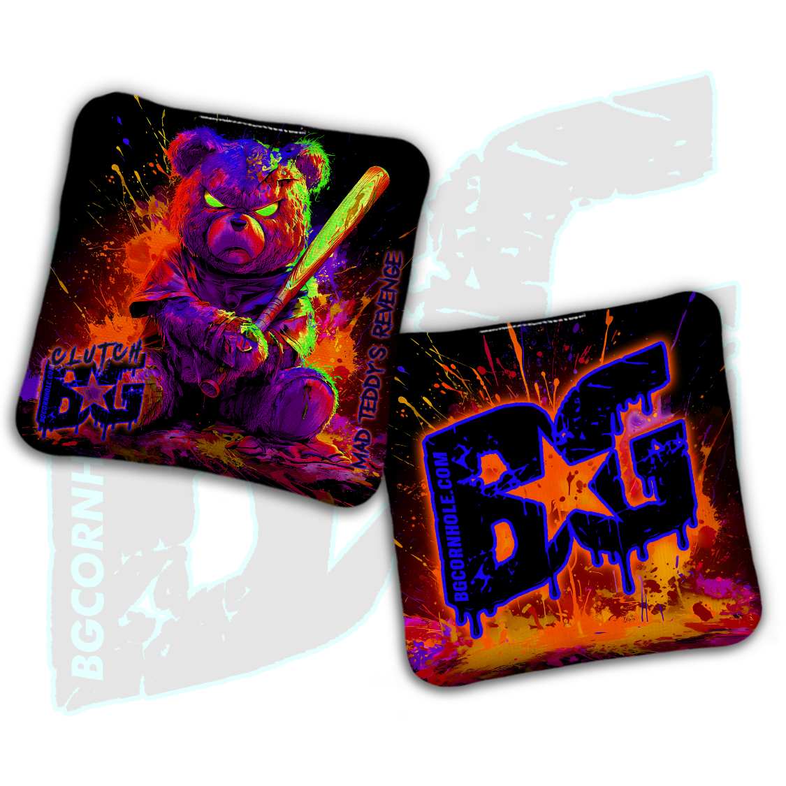 BG Clutch  - “Mad Teddy's Revenge” - Non Stamped Cornhole Bags - SET OF 4 bags