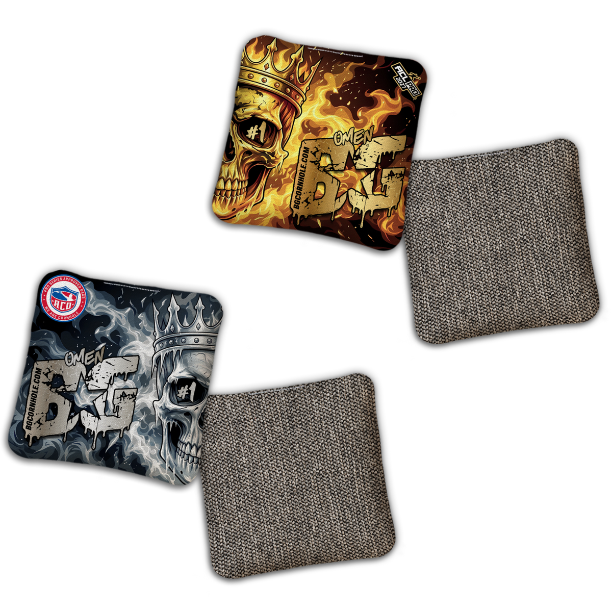 2027 ACL/ACO BUNDLE - BG Multiple Bag Models "SPLIT CROWN" - Pro Stamped Cornhole Bags - 2 SETS OF 4 BAGS