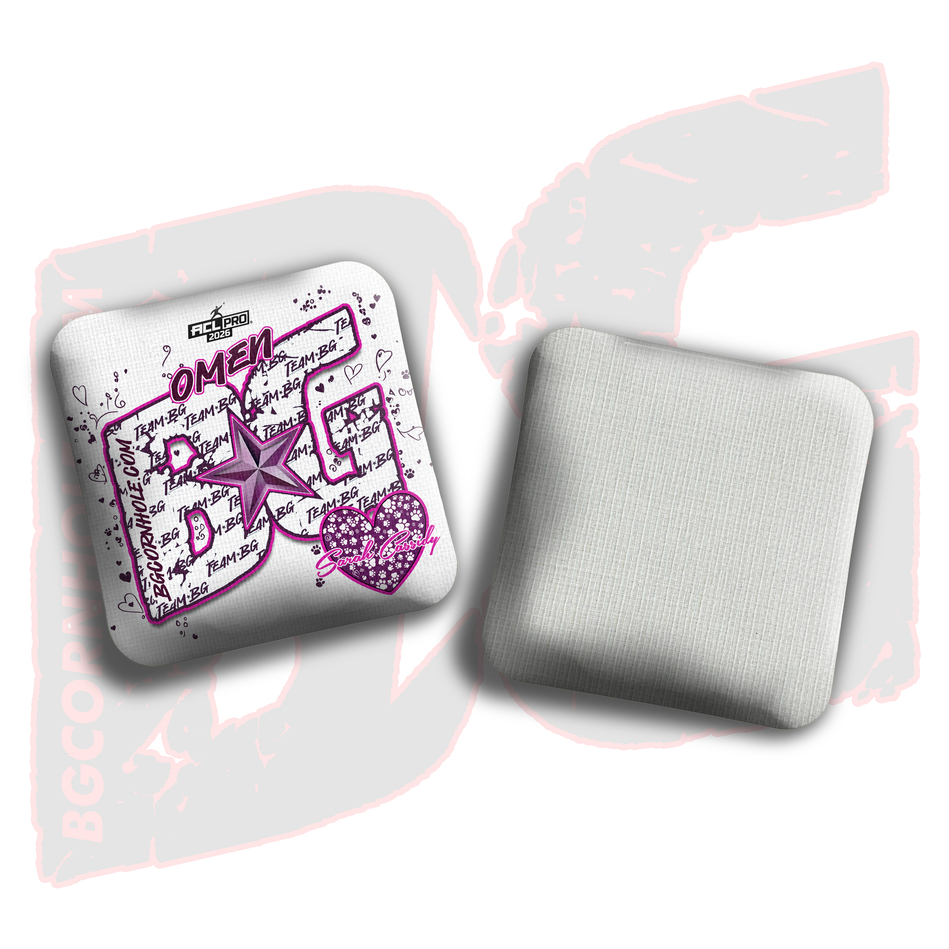 2026 BG Multiple Bag Models  - "Sarah Cassidy” - ACL Pro Stamped Cornhole Bags - SET OF 4 BAGS