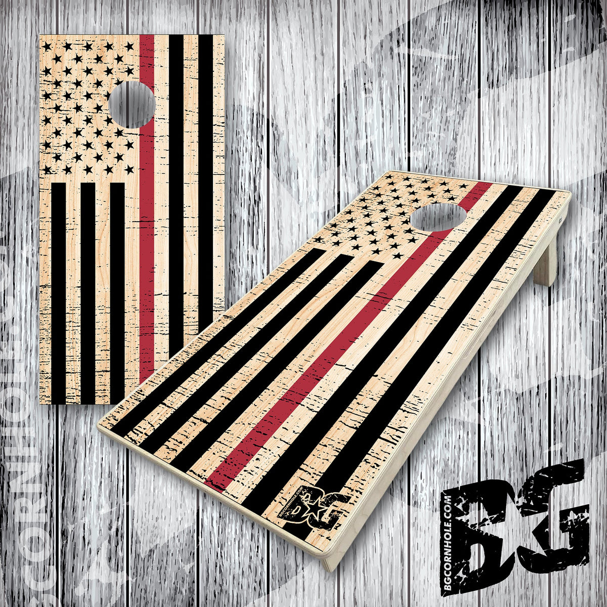 BG "Thin Line American Flag" Cornhole Boards - Elite Model