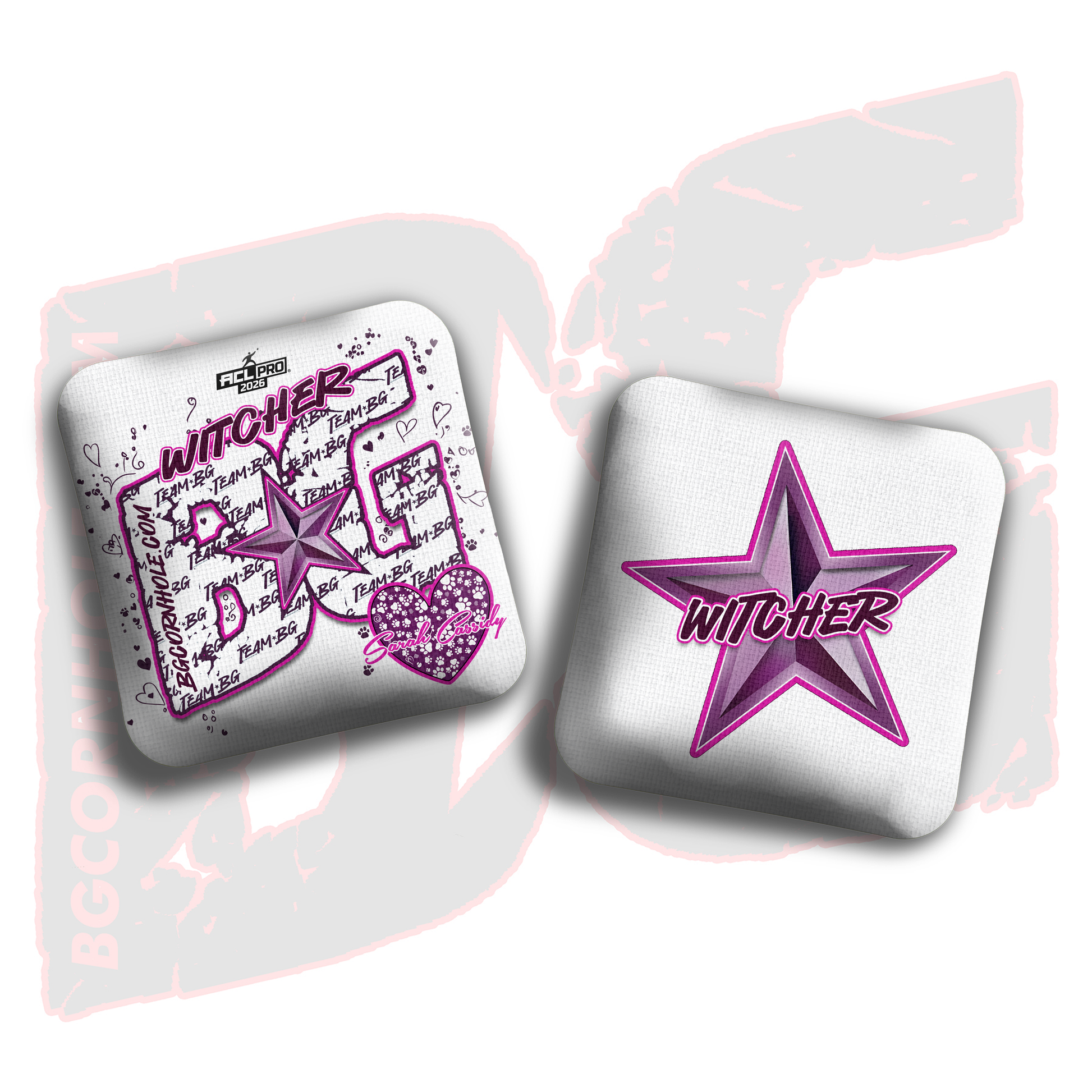 2026 BG Multiple Bag Models  - "Sarah Cassidy” - ACL Pro Stamped Cornhole Bags - SET OF 4 BAGS