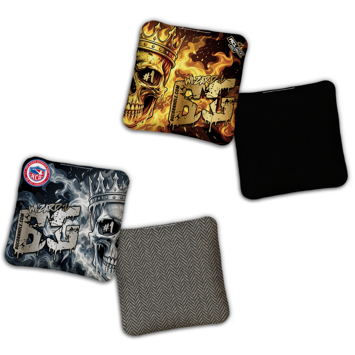 2027 ACL/ACO BUNDLE - BG Multiple Bag Models "SPLIT CROWN" - Pro Stamped Cornhole Bags - 2 SETS OF 4 BAGS