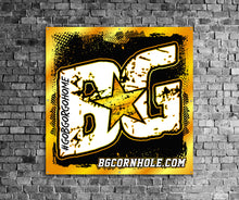 Load image into Gallery viewer, BG Cornhole 4&#39;x4&#39; Matte Finish Vinyl Banner - Hemmed and Grommeted