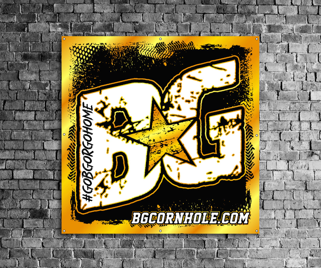 BG Cornhole 4'x4' Matte Finish Vinyl Banner - Hemmed and Grommeted