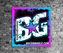 Load image into Gallery viewer, BG Cornhole 4&#39;x4&#39; Matte Finish Vinyl Banner - Hemmed and Grommeted