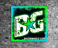 Load image into Gallery viewer, BG Cornhole 4&#39;x4&#39; Matte Finish Vinyl Banner - Hemmed and Grommeted