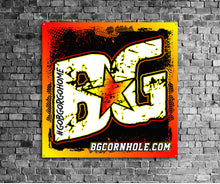 Load image into Gallery viewer, BG Cornhole 4&#39;x4&#39; Matte Finish Vinyl Banner - Hemmed and Grommeted