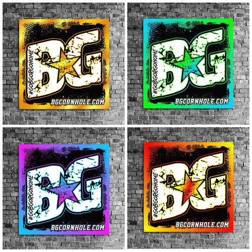 BG Cornhole 4'x4' Matte Finish Vinyl Banner - Hemmed and Grommeted